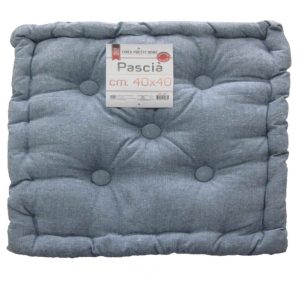 CUSCINO ARREDO MATTONELLA 40×40 BLU TRAPUNTATO CON BOTTONI FOUTON
