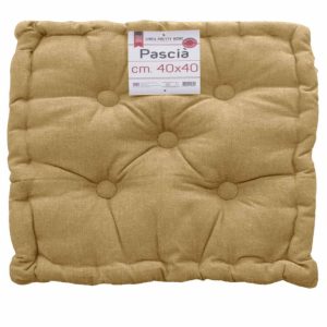 CUSCINO ARREDO MATTONELLA 40×40 GIALLO TRAPUNTATO CON BOTTONI FOUTON