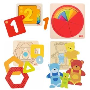 Set puzzle a strati in legno