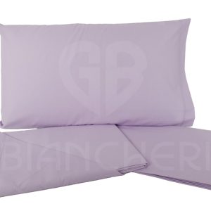 COMPLETO LETTO LILLA IN COTONE