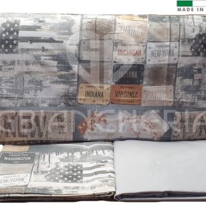 COMPLETO LETTO ROUTE GRIGIO IN COTONE