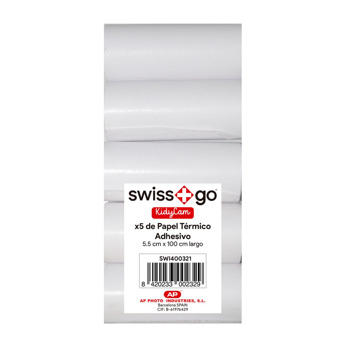 SWISS-GO QTà 5 Rotoli di carta adesiva per fotocamera KIDICAM