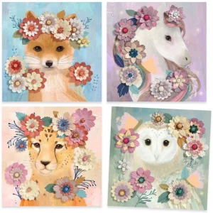 Quadretti 3D - Floral animals