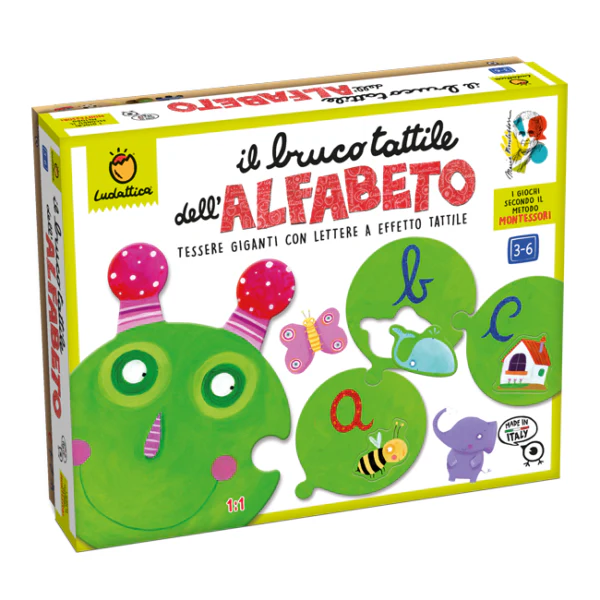 Il bruco tattile dell’alfabeto – Metodo Montessori