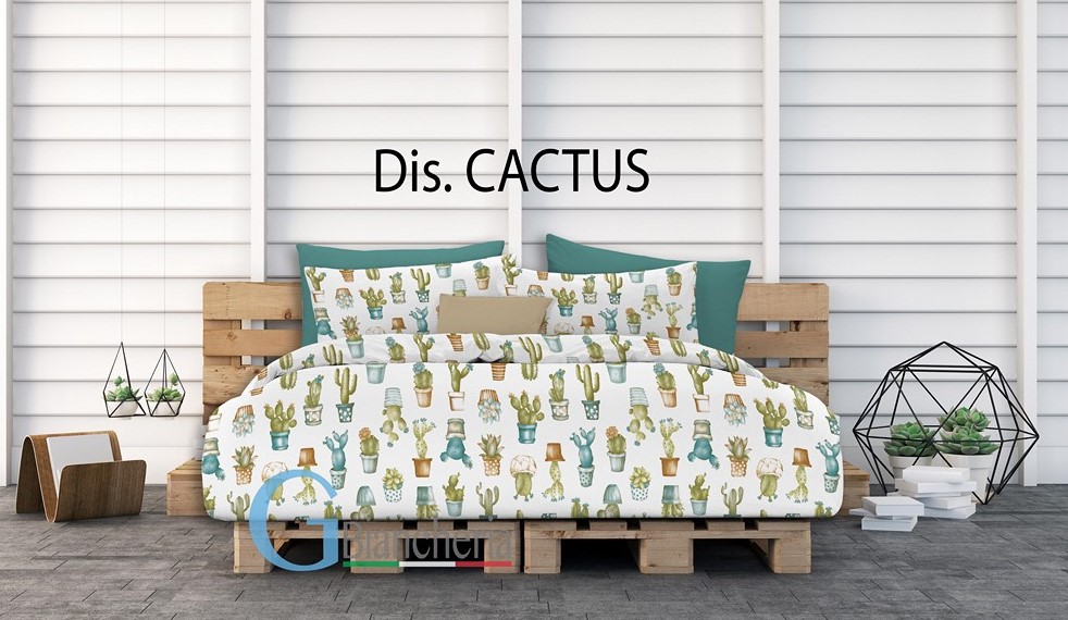 COMPLETO LETTO CACTUS IN COTONE