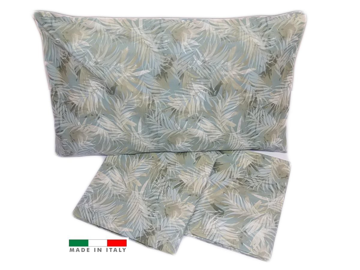 COMPLETO LETTO FOLIAGE VERDE IN COTONE