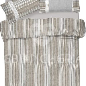 COPRIPIUMINO IN COTONE DIS. MILLERIGHE BEIGE