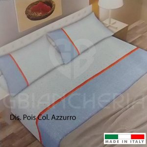 COMPLETO LETTO POIS AZZURRO FLANELLA