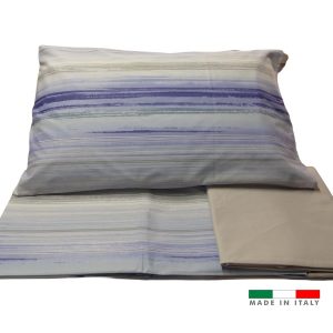 COMPLETO LETTO RIGA BLU IN COTONE